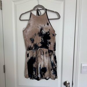 Fashion Nova Tie-Dye Halter Romper